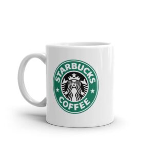Starbucks Ptint Ceramic Printed White Coffee Mug - White, 325 ML/11oz